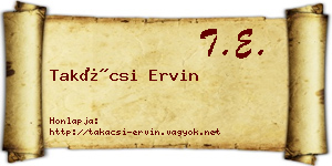 Takácsi Ervin névjegykártya
