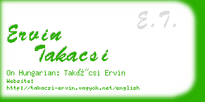 ervin takacsi business card